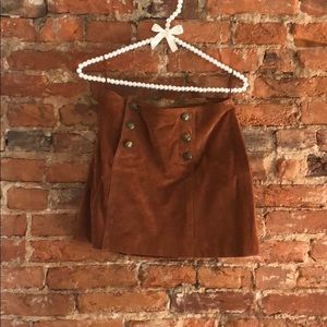 Suede mini skirt